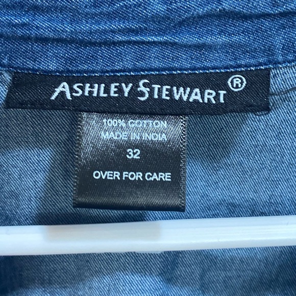 Ashley Stewart Denim Button-Up Shirt - Picture 3 of 10